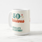Vintage Retro 50 And Fabulous Birthday コーヒーマグカップ (正面左)