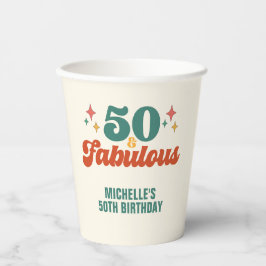 Vintage Retro 50 And Fabulous Birthday 紙コップ