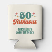 Vintage Retro 50 And Fabulous Birthday 缶クーラー (裏面)