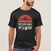 Vintage Retro Airplane Mode Pilot Tシャツ (正面)