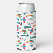 vintage retro airplane pattern スリム缶クーラー (Seltzer裏面)