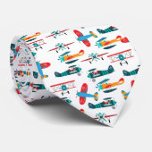 vintage retro airplane pattern ネクタイ (ロール)