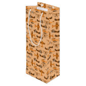 vintage retro airplane pattern ワインギフトバッグ (裏面アングル)