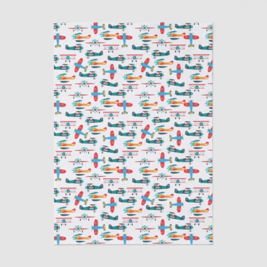 vintage retro airplane pattern 薄葉紙 (正面)