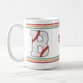 Vintage Retro Baseball Letter B Artwork コーヒーマグカップ