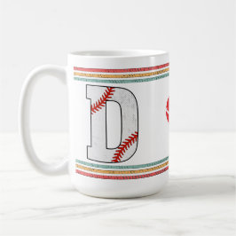 Vintage Retro Baseball Letter D Design コーヒーマグカップ