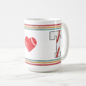 Vintage Retro Baseball Letter T Design コーヒーマグカップ (正面右)