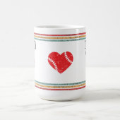 Vintage Retro Baseball Letter V Design コーヒーマグカップ (中央)