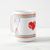 Vintage Retro Baseball Letter Y Classic コーヒーマグカップ (正面左)