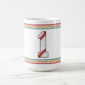 Vintage Retro Baseball Number 1 Design コーヒーマグカップ (中央)