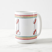 Vintage Retro Baseball Number 1 Design コーヒーマグカップ (正面右)