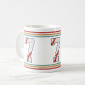 Vintage Retro Baseball Number 7 Athletic コーヒーマグカップ (正面左)