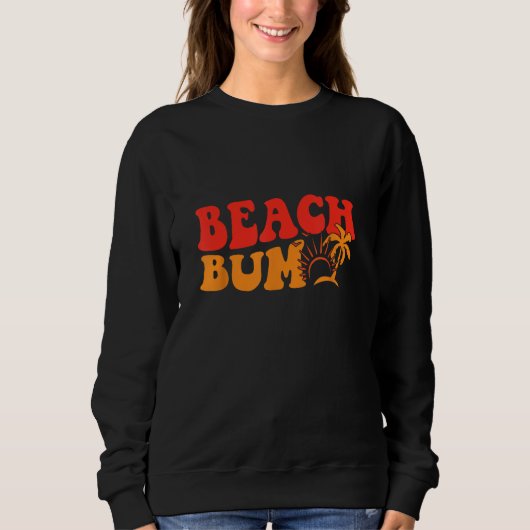 Vintage retro Beach Bum Beach Summer Vacation スウェットシャツ (正面)