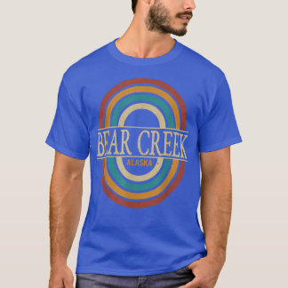 Vintage Retro Bear Creek Alaska AK Women Men Souve Tシャツ