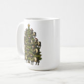 Vintage Retro Belted Galloway Belty Christmas Tree コーヒーマグカップ (正面左)