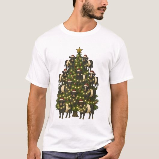 Vintage Retro Belted Galloway Belty Christmas Tree Tシャツ (正面)
