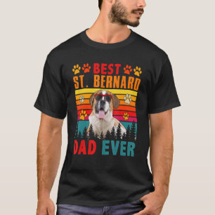 Vintage Retro Best St Bernard Dad Ever Cute Dog Su Tシャツ