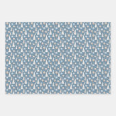 Vintage Retro Blue Christmas ラッピングペーパーシート (正面2)