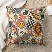 Vintage Retro Celestial Grunge Pattern クッション (ブランケット)