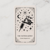 Vintage Retro Celestial Tarot Tattoo artist QR 名刺 (正面)