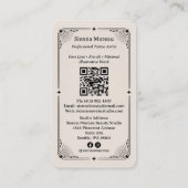 Vintage Retro Celestial Tarot Tattoo artist QR 名刺 (裏面)