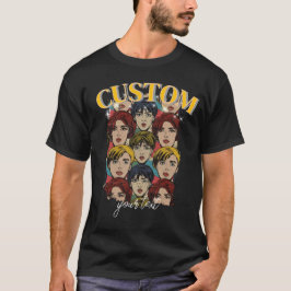 Vintage Retro Character Collage Custom Text Tシャツ
