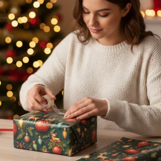 Vintage & Retro Christmas ラッピングペーパーシート