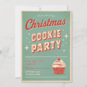 Vintage Retro Christmas Cookie Party  招待状 (正面)
