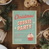 Vintage Retro Christmas Cookie Party  招待状