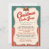 Vintage Retro Christmas Cookie Swap  招待状 (正面)