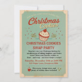 Vintage Retro Christmas Cookies Swap  招待状 (正面)
