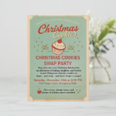 Vintage Retro Christmas Cookies Swap  招待状 (スタンド正面)