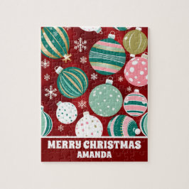 vintage Retro Christmas Ornaments Snowflakes Kids ジグソーパズル