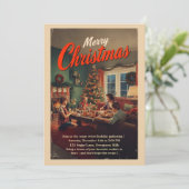 Vintage Retro Christmas Party 招待状 (スタンド正面)