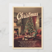 Vintage Retro Christmas Party  招待状 (正面)
