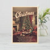 Vintage Retro Christmas Party  招待状 (スタンド正面)