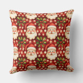 Vintage Retro Christmas Santa Claus and Bows クッション (裏面)