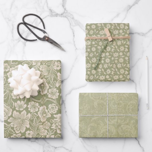 Vintage Retro Christmas Wrapping Paper ラッピングペーパーシート (正面)