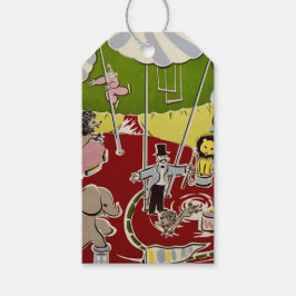 Vintage Retro Circus Animals Ring Theme ギフトタグ