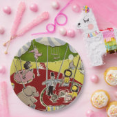 Vintage Retro Circus Animals Ring Theme ペーパープレート (パーティー)