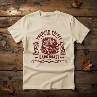 Vintage Retro Coffee Drinker T-Shirt Tシャツ