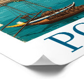 Vintage Retro Colorful Porto Portugal Travel ポスター (角)