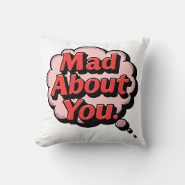 Vintage Retro Comic Pop Art "Mad About You" Though クッション