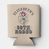Vintage Retro Cowgirl 30th Birthday Party 缶クーラー (裏面)