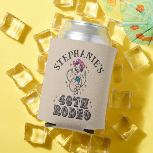 Vintage Retro Cowgirl 40th Birthday Party  缶クーラー (インサイチュ 夏)