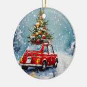 Vintage Retro Cozy Christmas  セラミックオーナメント (左)