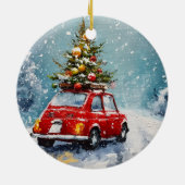 Vintage Retro Cozy Christmas  セラミックオーナメント (裏面)