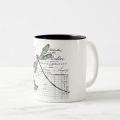 Vintage, Retro Design Frankreich - Libelle, Insekt ツートーンマグカップ (正面右)