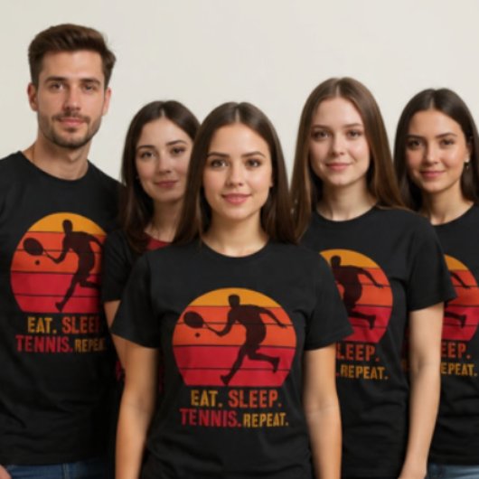 Vintage Retro Eat Sleep Tennis Repeat スウェットシャツ