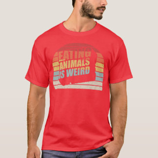 Vintage Retro Eating Animals Is Weird Vegan Vegeta Tシャツ